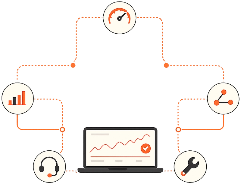 Ilustração de loja virtual WooCommerce — camada 2: produtos e categorias